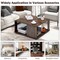 2 Tiers Square Coffee Table with Storage and Non-Slip Foot Pads